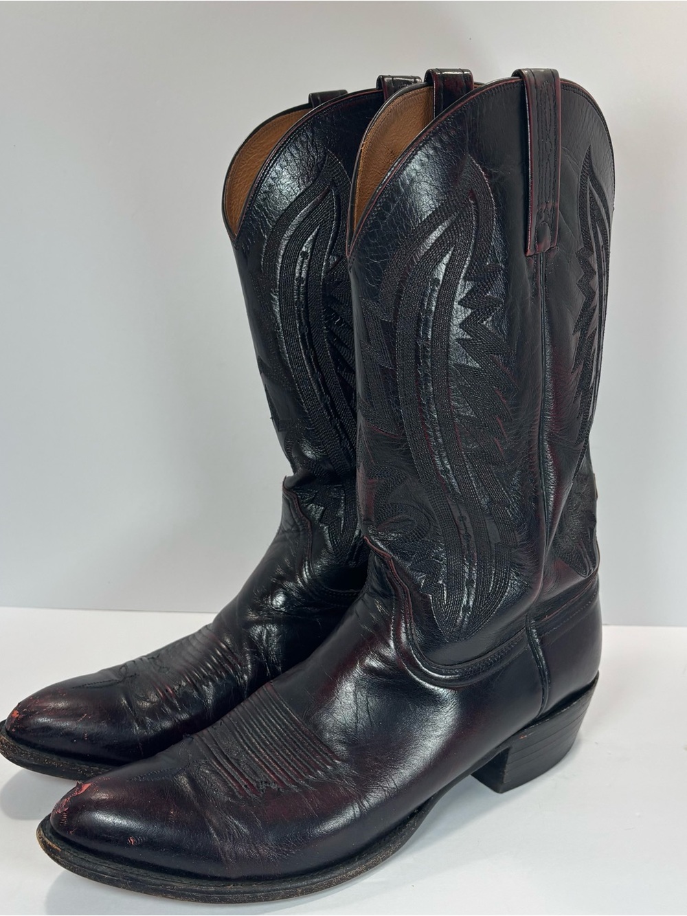 Lucchese 2000 Exotic Men Sz 12 B Cherry Red Cowboy Western Fashion Tall Boots